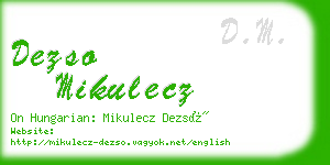 dezso mikulecz business card